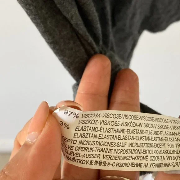 ZARA TRAFALUC Preloved Women's Charcoal Grey T-Shirt design Size S - Picture 9 of 11